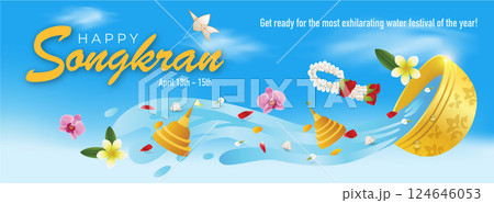 Splash into the Songkran Festival Banner 124646053