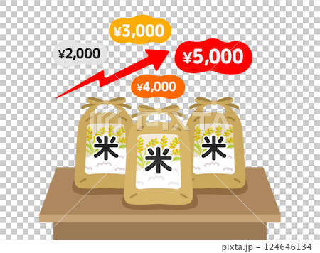 Illustration of rising rice prices Illustration of rising rice prices 124646134