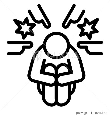 使いやすい黒ピクトグラム 　いじめ 124646158