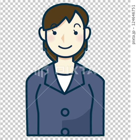 紺色のスーツを着た女性のイラスト 124646751