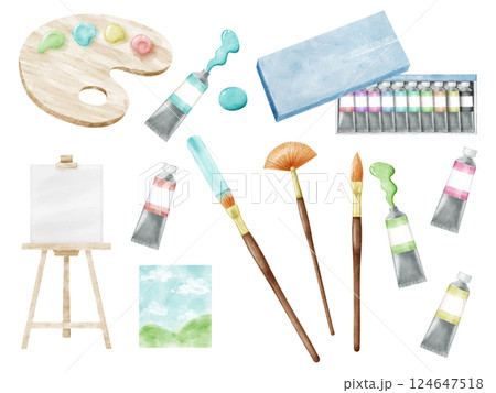 画材のイラストセット 124647518