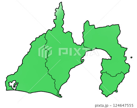 少しゆるい静岡県地図 地域分け 124647555