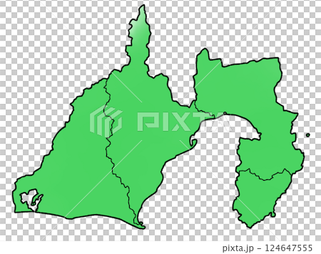 少しゆるい静岡県地図 地域分け 124647555