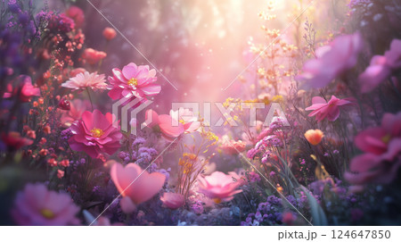 幻想的な花の背景素材（Generative AI） 124647850