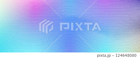 Soft blue, purple, and cool cyan pixel pattern background with abstract texture. Bitmap art design resembling an aura, perfect for a computer game setting with a calm, gentle gradient. 124648080