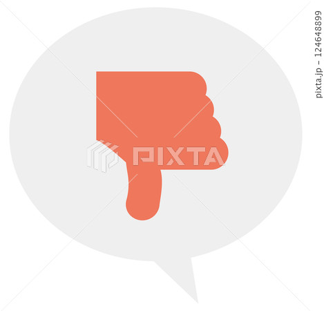 低評価マークの吹き出しイラスト 低評価マークの吹き出しイラスト 124648899