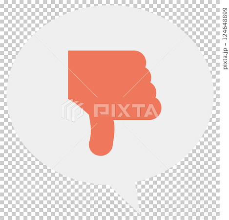 低評価マークの吹き出しイラスト 低評価マークの吹き出しイラスト 124648899