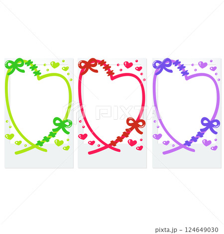 落書き インスタントカメラ デコレーション フレーム レッド グリーン パープル 124649030