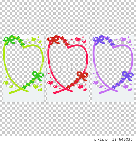 落書き インスタントカメラ デコレーション フレーム レッド グリーン パープル 124649030