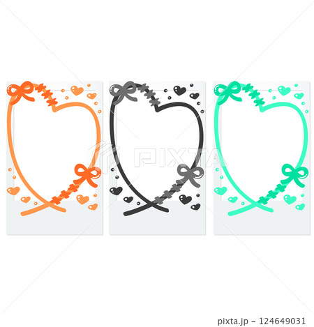 落書き インスタントカメラ デコレーション フレーム オレンジ ブラック ミント 124649031