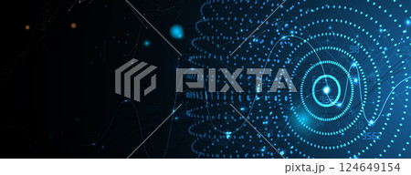 Futuristic blue abstract artificial intelligence and science data concept 124649154