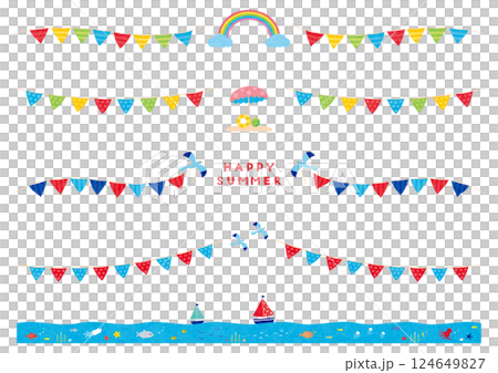 素材-夏ガーランド2025 素材-夏ガーランド2025 124649827
