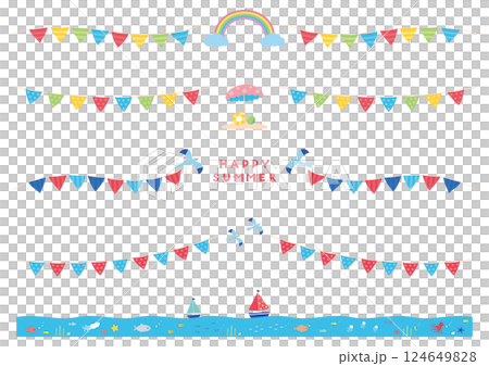 材質 - 夏季花環 2025 向量 124649828