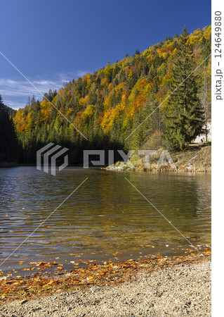 Landscape near Dedinky and Stratena with Hnilec river, National Park Slovak Paradise, Slovakia Landscape near Dedinky and Stratena with Hnilec river, National Park Slovak Paradise, Slovakia 124649880