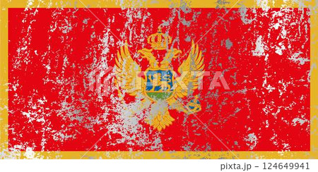 Montenegro flag with grunge effect. Montenegro flag with grunge effect. 124649941