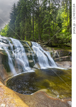 Waterfall Mumlava near Harachov, Giant Mountains (Krkonose), Eastern Bohemia, Czech Republic Waterfall Mumlava near Harachov, Giant Mountains (Krkonose), Eastern Bohemia, Czech Republic 124650184