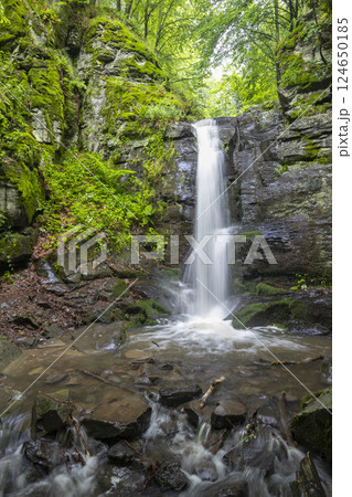 Starohutiansky waterfall near Nova Bana and Zarnovica, Pohronsky Inovec mountains, Slovakia Starohutiansky waterfall near Nova Bana and Zarnovica, Pohronsky Inovec mountains, Slovakia 124650185