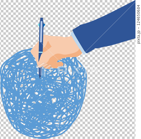 悩んでいるグラフィック素材イラスト 124650684