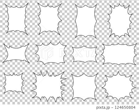 Spiky punk speech bubble set 124650804