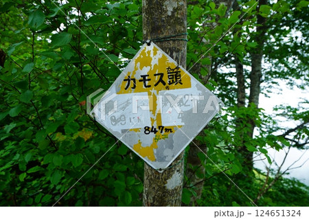 朳差岳登山道のカモス頭の標識 124651324