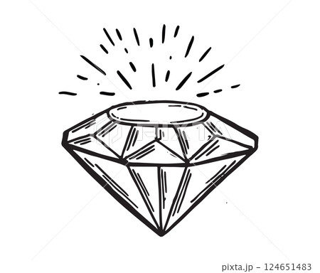 Diamonds set, Hand drawn style, vector illustration. Diamonds set, Hand drawn style, vector illustration. 124651483