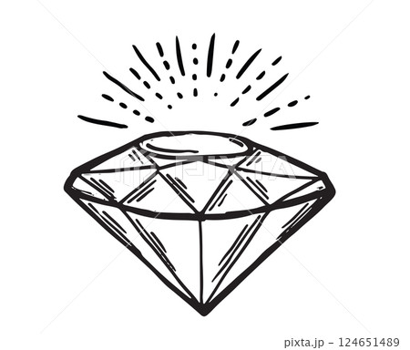 Diamonds set, Hand drawn style, vector illustration. Diamonds set, Hand drawn style, vector illustration. 124651489