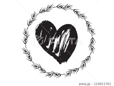Grunge heart. Valentine's day hand drawn illustration.	 124651761