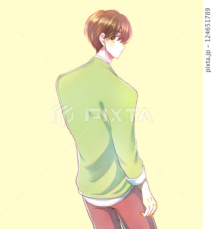振り向く男性 124651789