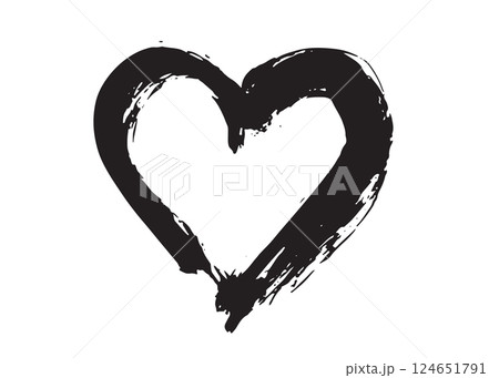 Grunge heart. Valentine's day hand drawn illustration.	 124651791