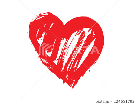 Grunge heart. Valentine's day hand drawn illustration.	 124651792