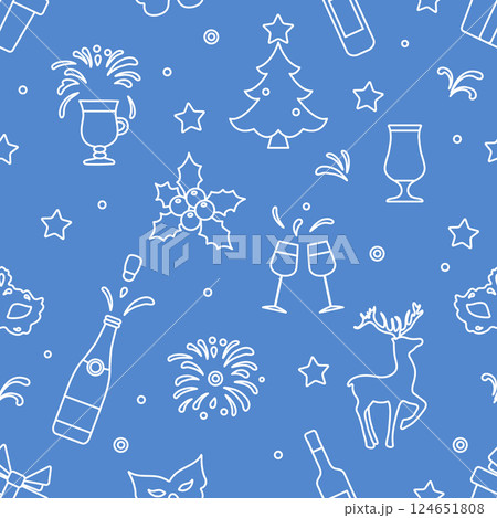 New year 2025 Christmas vector seamless pattern 124651808