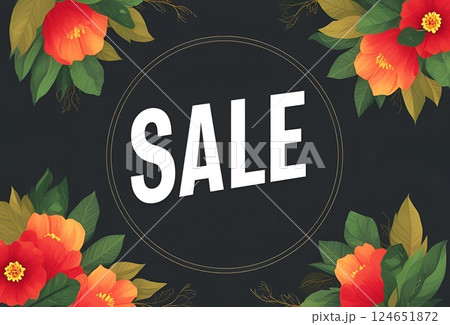 花の装飾のセールのデザインイラスト 花の装飾のセールのデザインイラスト 124651872