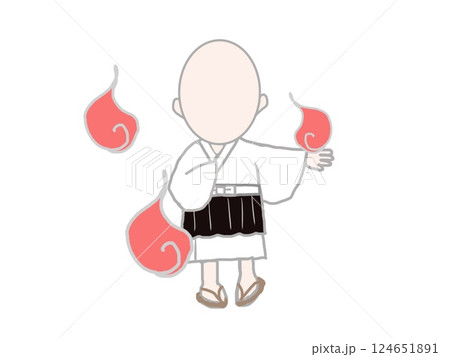 人魂と小坊主ののっぺら坊 人魂と小坊主ののっぺら坊 124651891