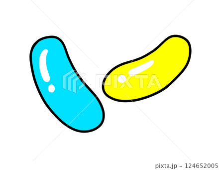 ゆるめシンプルなゼリービンズ　ベタ塗り 124652005