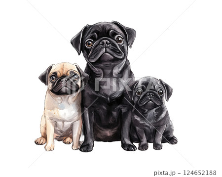 ママパグとパピー 124652188
