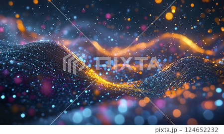 Abstract background with glowing particles and light effects in vibrant colors 124652232