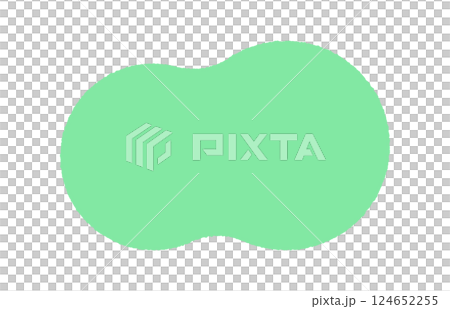 手描きのシンプルでおしゃれな緑色の抽象的な形 - 背景やフレームなどの装飾素材 Blob 手描きのシンプルでおしゃれな緑色の抽象的な形 - 背景やフレームなどの装飾素材 Blob 124652255