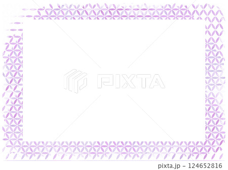 水彩のピンク色紫色 幾何学模様・小紋柄のフレーム 水彩のピンク色紫色 幾何学模様・小紋柄のフレーム 124652816