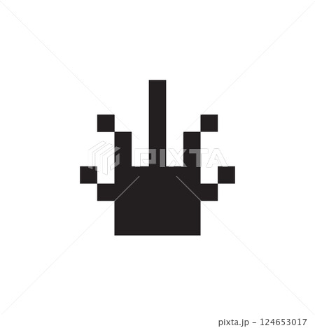 Pixel art crown, 8 bit king icon, retro style queen symbol, minimalist princess tiara mosaic 124653017