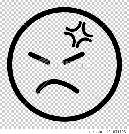 怒り顔のアイコン 黒のイラスト素材 [124653198] - PIXTA