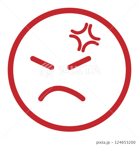 怒り顔のアイコン 赤 124653200