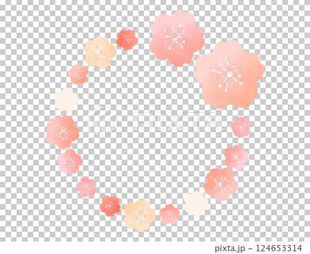 Spring-like, cute round cherry blossom frame material 1 Spring-like, cute round cherry blossom frame material 1 124653314