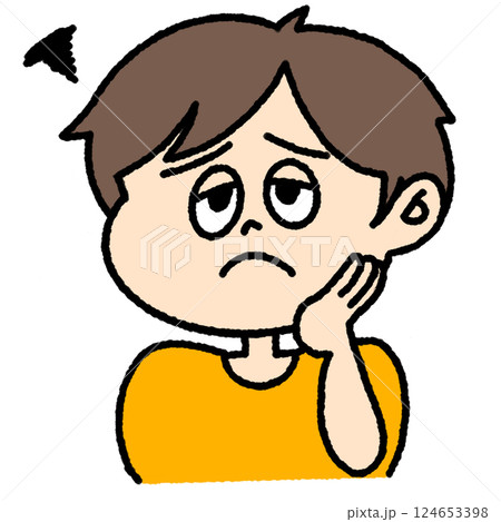 困った様子の男性のイラスト 124653398