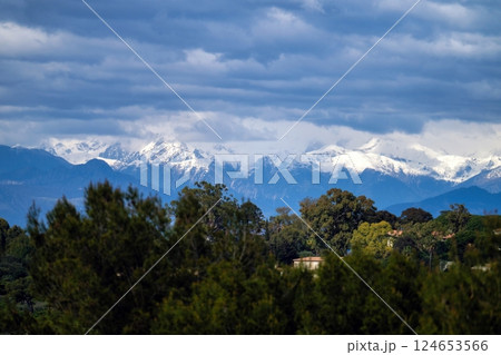 Alpes Maritime mountains view from Cap D'Antibes, France Alpes Maritime mountains view from Cap D'Antibes, France 124653566