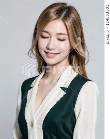 振り向く女性 124653801