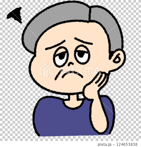 Illustration of a troubled old man Illustration of a troubled old man 124653838