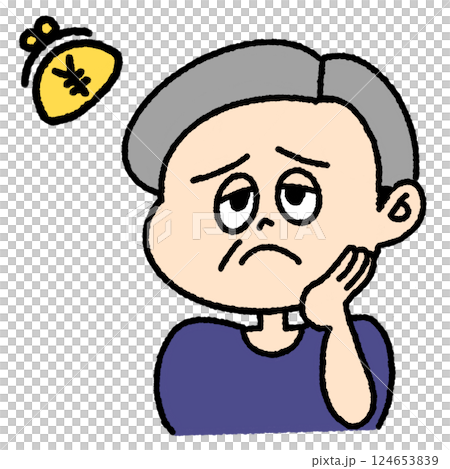 Senior man in trouble because he's short on money Senior man in trouble because he's short on money 124653839
