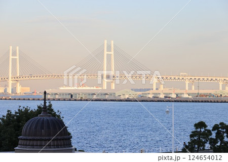 遠くに横浜ベイブリッジを望む風景 124654012