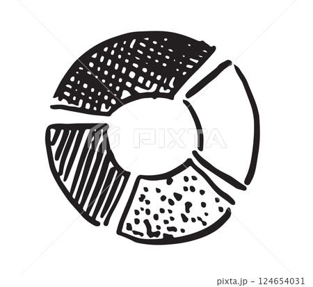 Set hand drawn pie diagrams icons. Vector	 124654031