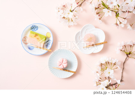 春の和菓子 春の和菓子 124654408